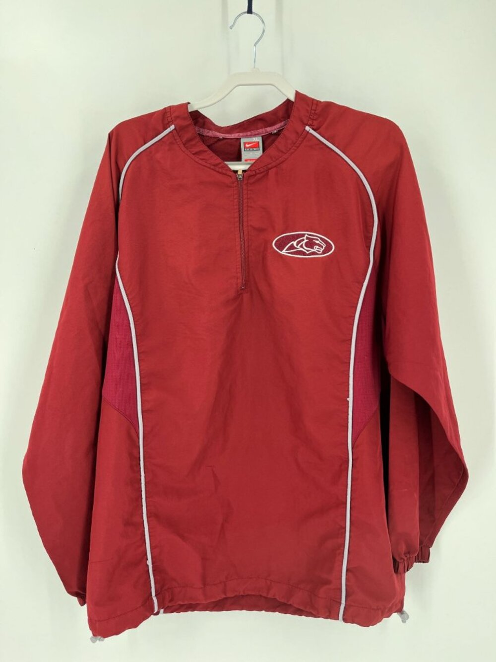 Nike 1/4 Zip Pullover Windbreaker Maroon Cougars XL Fit Dry Elastic Cinch Waist